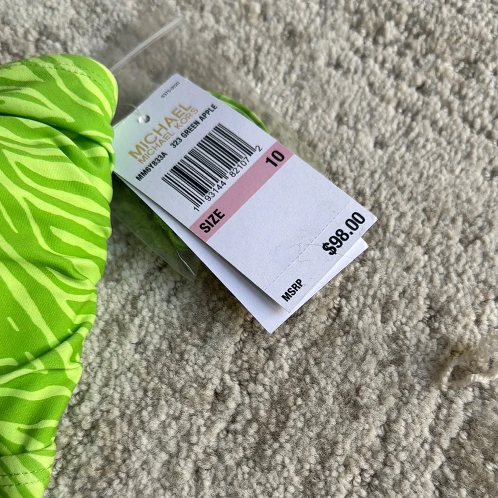 MICHAEL Michael Kors Green One Piece Swimsuit Halter Neck - Picture 2 of 6